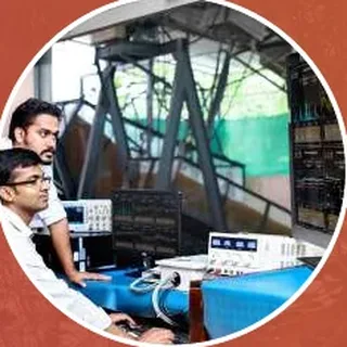 Researchers at the landslide laboratory control desk